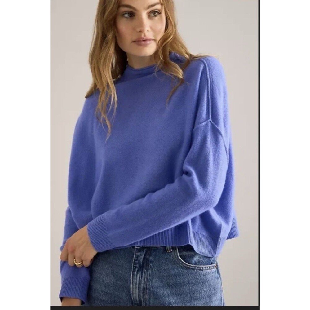 Anthropologie PILCRO Alani size XS 100% Cashmere Iris Mock Neck Sweater I